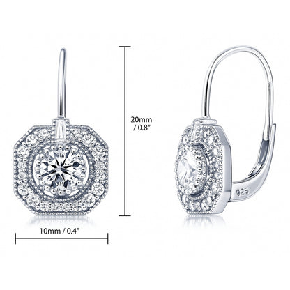 Art Deco CZ Necklace and Earrings in Sterling Silver
