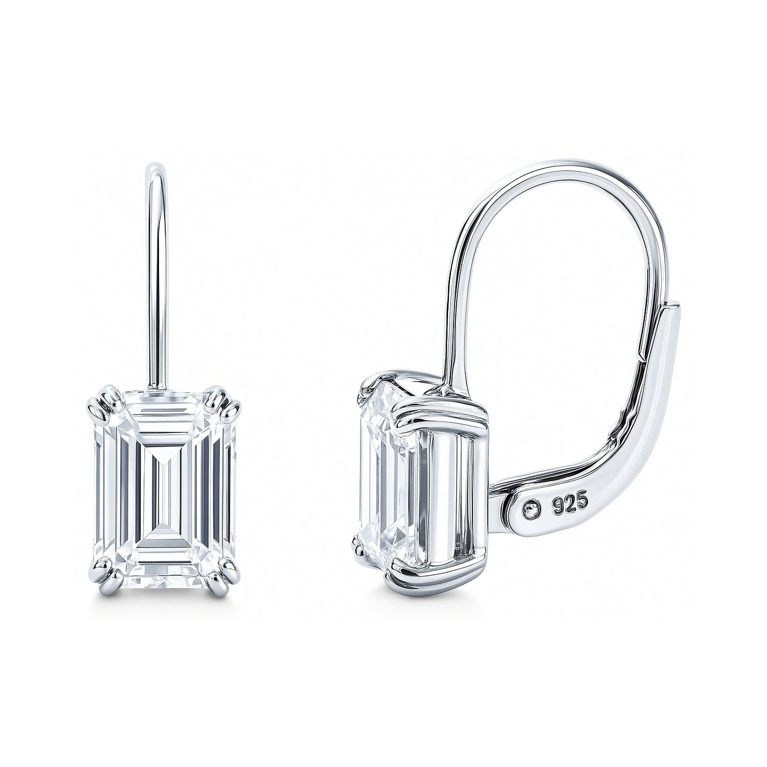 Solitaire CZ Earrings in Gold Flashed Sterling Silver, 2 Pairs, 4 of 12