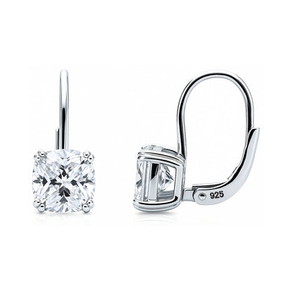 Solitaire CZ Earrings in Gold Flashed Sterling Silver, 2 Pairs