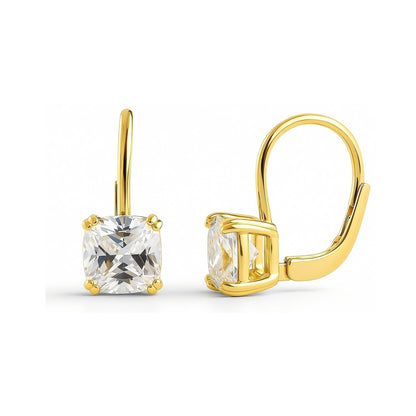 Solitaire CZ Earrings in Gold Flashed Sterling Silver, 2 Pairs