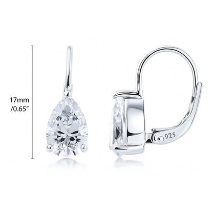 Solitaire CZ Earrings in Gold Flashed Sterling Silver, 2 Pairs