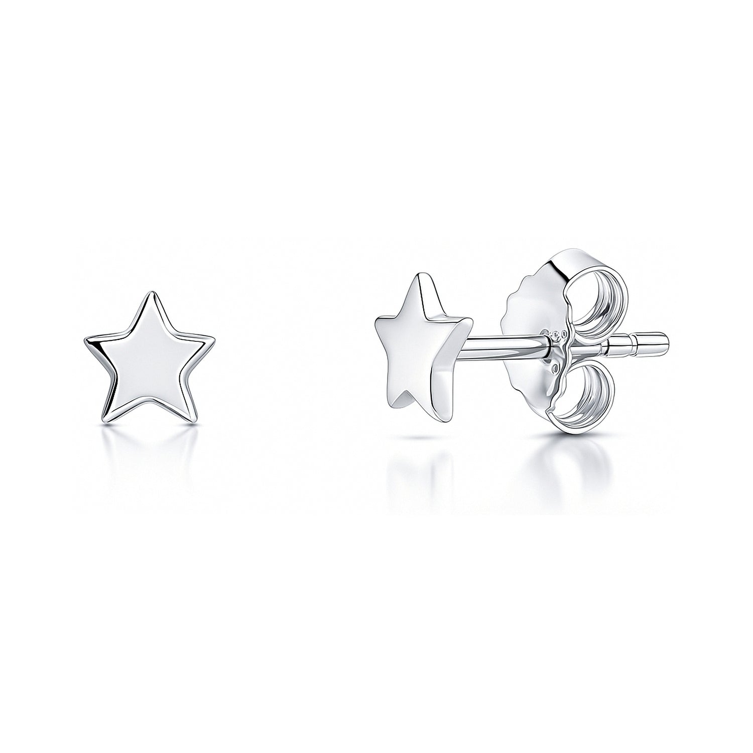 Star Cartilage Stud Earrings in Sterling Silver