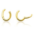 Ear Cuff Cartilage Earrings in Sterling Silver, Yellow Gold Flashed