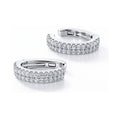 CZ Ear Cuff Cartilage Earrings in Sterling Silver, Rhodium Plated