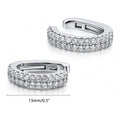 CZ Ear Cuff Cartilage Earrings in Sterling Silver, Rhodium Plated