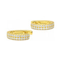 CZ Ear Cuff Cartilage Earrings in Sterling Silver, Yellow Gold Flashed