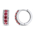 5-Stone CZ Mini Huggie Earrings in Sterling Silver 0.5 inch