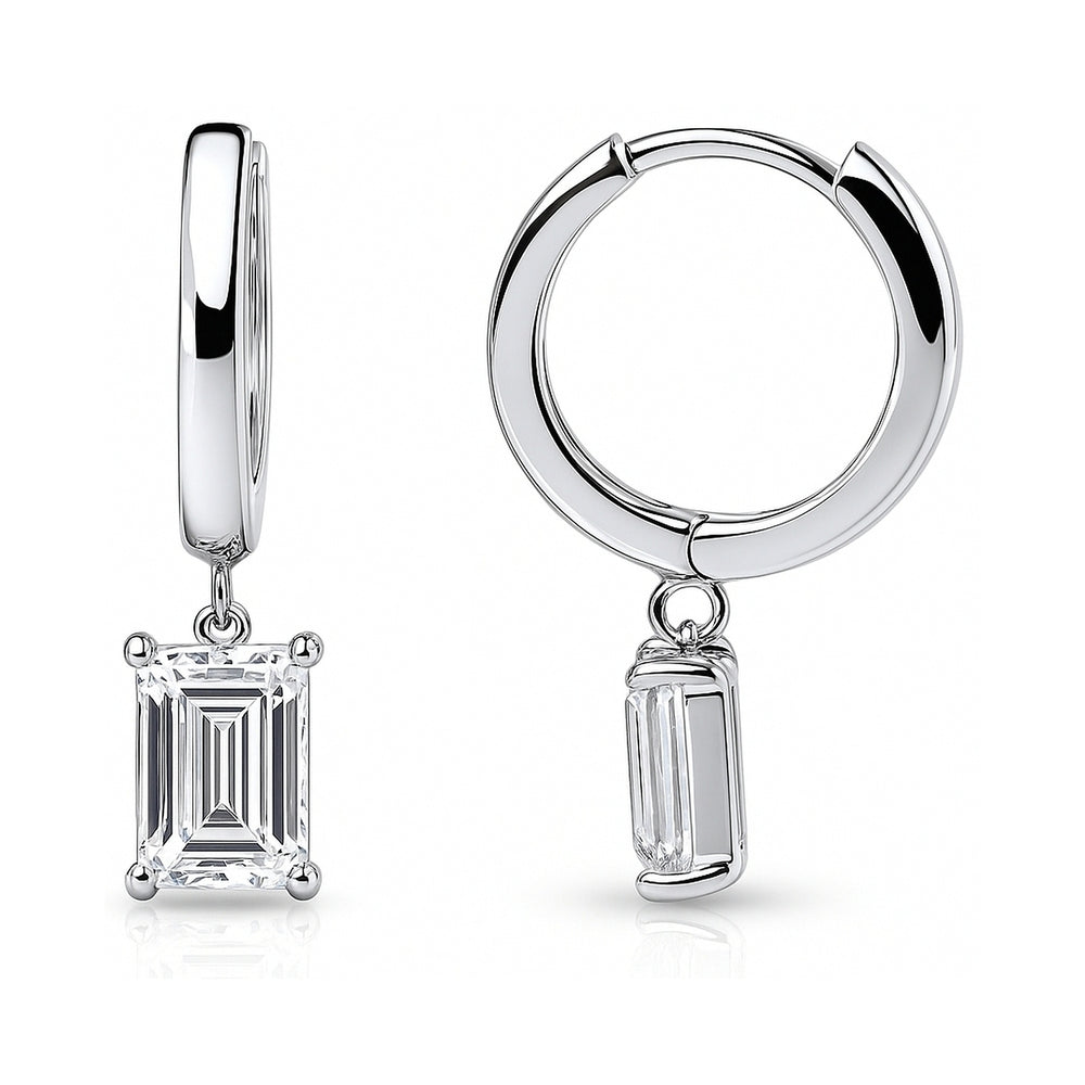 925 Sterling Silver and CZ Simulated Diamond Fancy Post Earrings 22x12mm Wide Da 925 Sterling Silver and CZ Simulated Diamond Fancy Post Earrings 22x12mm Wide Da