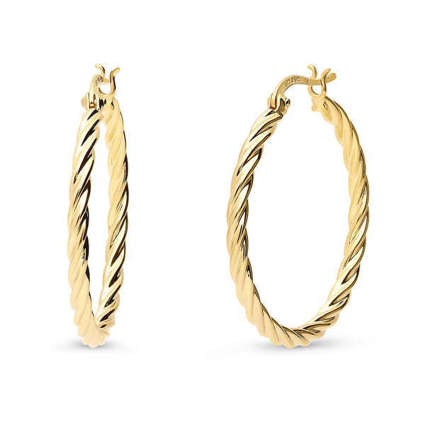 Sterling Silver Cable Hoop Earrings 1.2 inch – BERRICLE