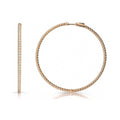 CZ Large Inside-Out Hoop Earrings in Sterling Silver 2.5 inch, Rose Gold Flashed