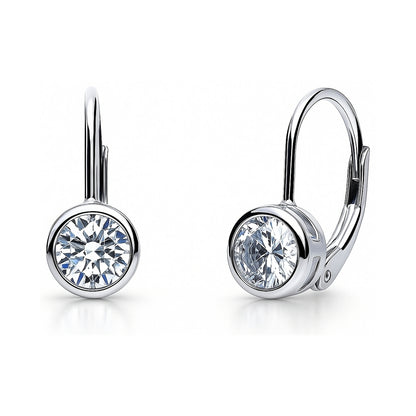 Solitaire CZ Earrings in Gold Flashed Sterling Silver, 2 Pairs