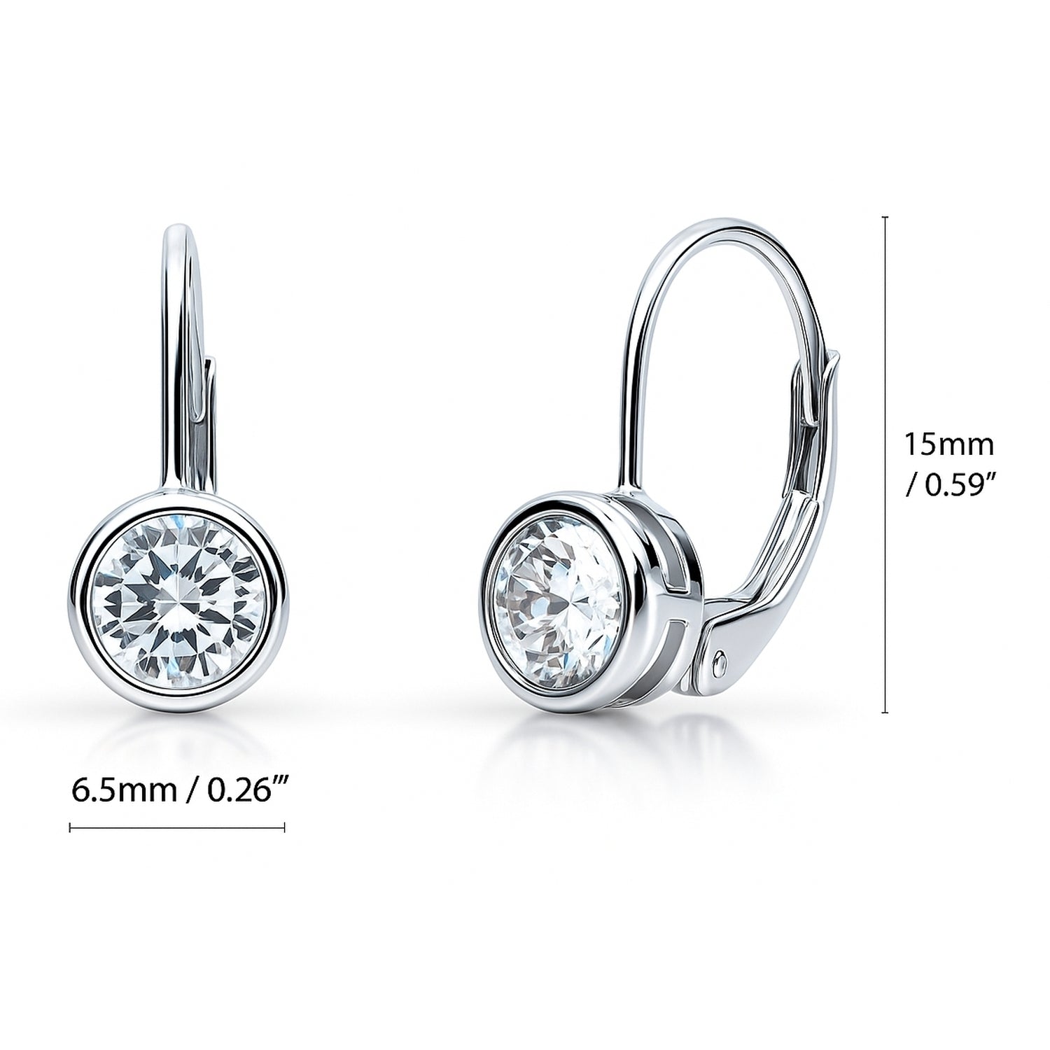 Solitaire CZ Earrings in Gold Flashed Sterling Silver, 2 Pairs, 8 of 11