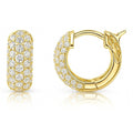 Dome CZ Mini Cartilage Huggie Earrings in Sterling Silver 0.5 inch, Gold Flashed
