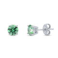Solitaire 1.6ct CZ Cartilage Stud Earrings in Sterling Silver, Green