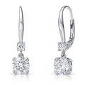 Solitaire CZ Leverback Earrings in Sterling Silver, 6mm