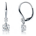 Solitaire CZ Leverback Earrings in Sterling Silver, 6mm