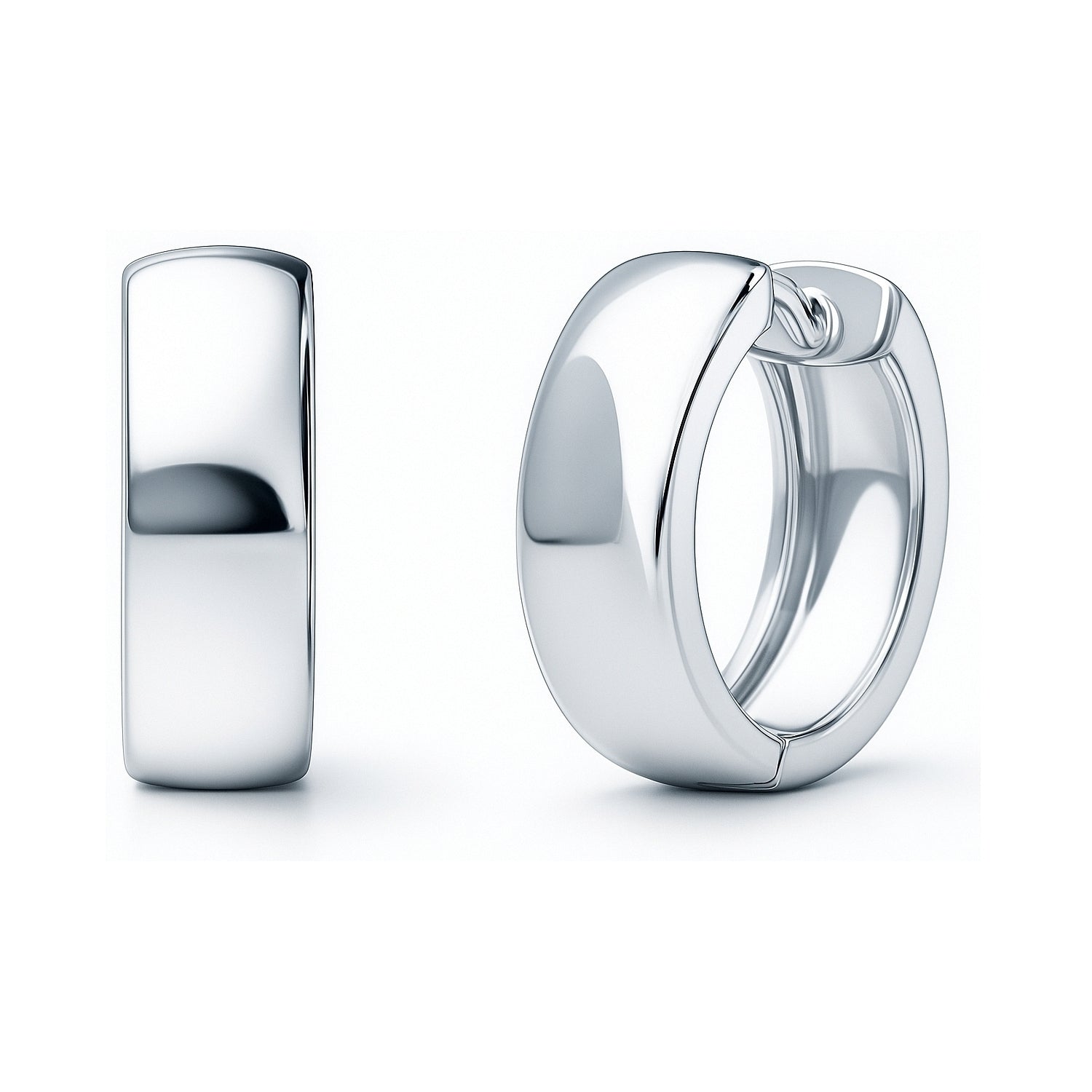 Dome Small Hoop Earrings in Sterling Silver 0.7 inch, 1 of 6