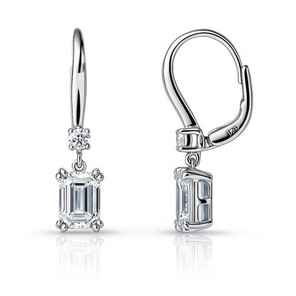 Solitaire CZ Earrings in Gold Flashed Sterling Silver, 2 Pairs