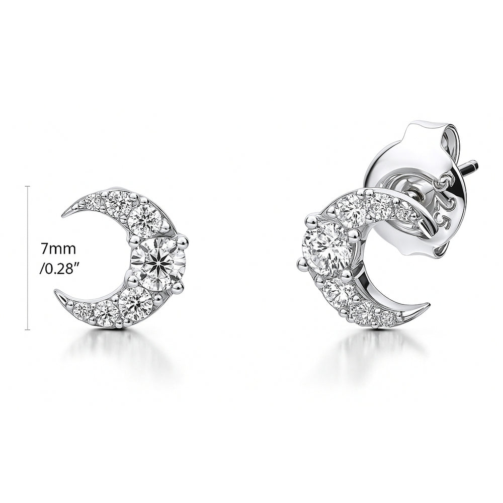 Orecchini A Stella In Argento Con CZ – 5mm, Nuovi Con Etichette