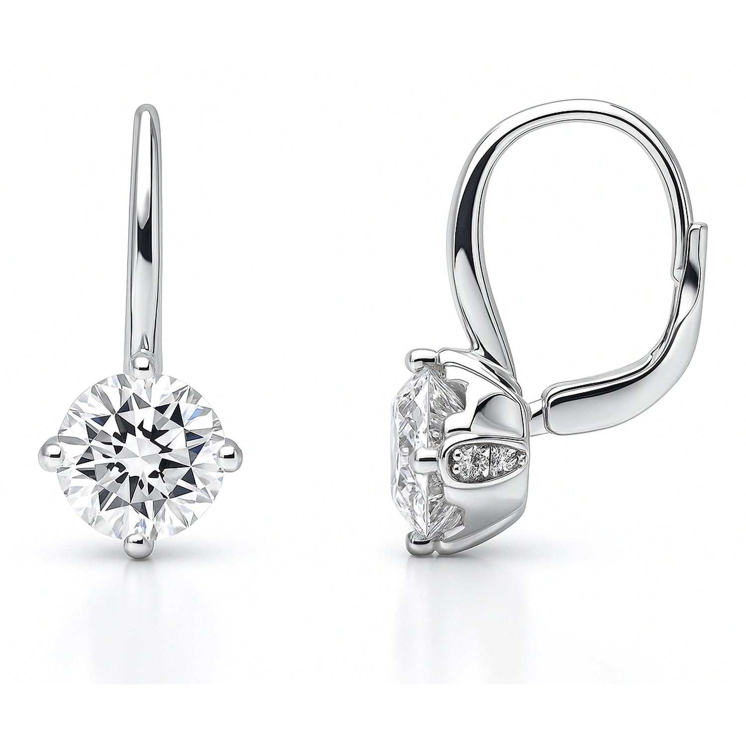 Solitaire 2ct/4ct CZ Set in Sterling Silver
