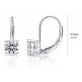 Solitaire CZ Leverback Earrings in Sterling Silver, 6mm