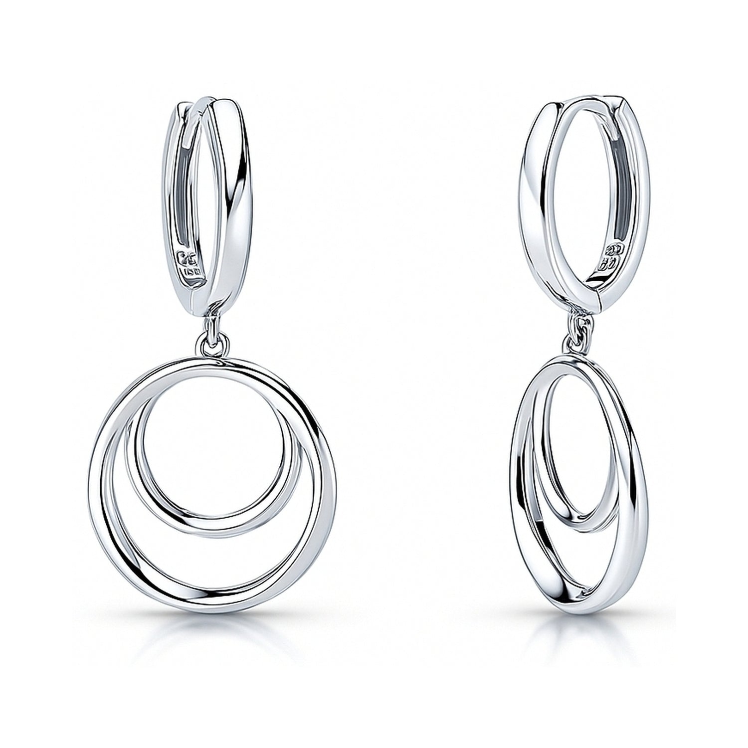 Open Circle Dangle Earrings in Sterling Silver, 1 of 8