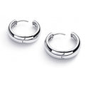 Dome Small Hoop Earrings in Sterling Silver 0.8-1 inch, 2 Pairs, Rhodium Plated