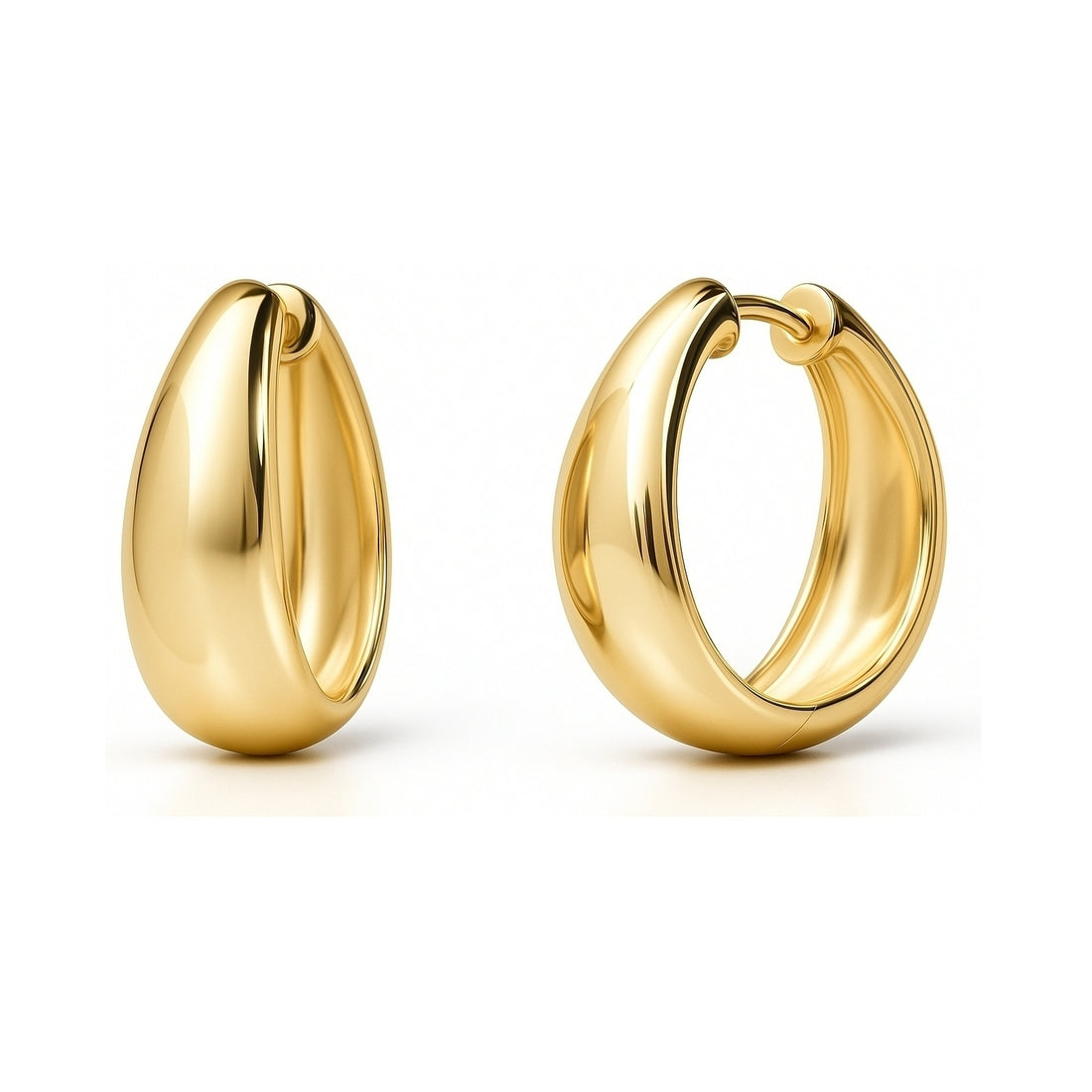Dome Small Hoop Earrings in Sterling Silver 0.8"