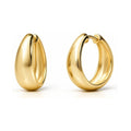 Dome Small Hoop Earrings in Sterling Silver 0.8-1 inch, 2 Pairs, Yellow Gold Flashed