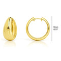 Dome Small Hoop Earrings in Sterling Silver 0.8-1 inch, 2 Pairs, Yellow Gold Flashed