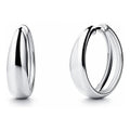 Dome Small Hoop Earrings in Sterling Silver 0.8-1 inch, 2 Pairs, Rhodium Plated
