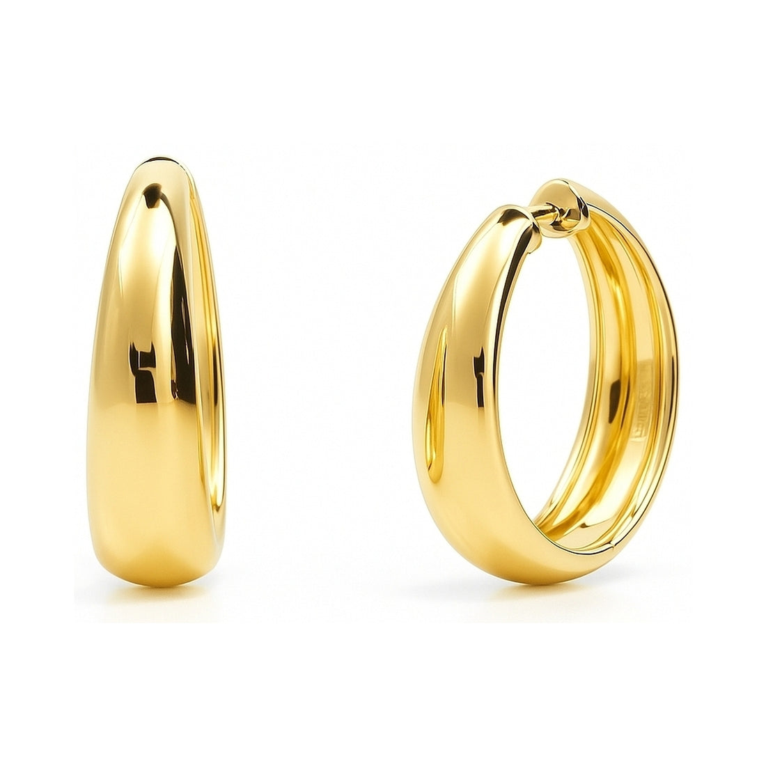 Dome Small Hoop Earrings in Sterling Silver 1"