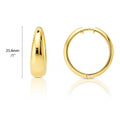 Dome Small Hoop Earrings in Sterling Silver 0.8-1 inch, 2 Pairs, Yellow Gold Flashed