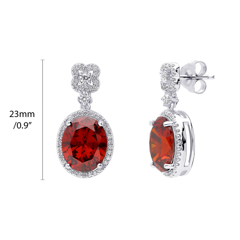 Sterling silver oval CZ earrings