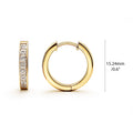 Bar CZ Small Hoop Earrings in Gold Flashed Sterling Silver