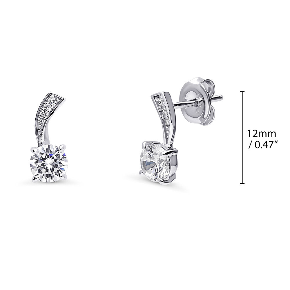 Woven CZ Stud Earrings in Sterling Silver