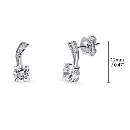 Woven CZ Stud Earrings in Sterling Silver