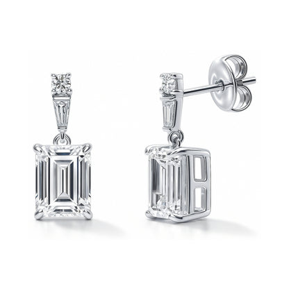 Solitaire 1.7ct/3.4ct Emerald Cut CZ Set in Sterling Silver