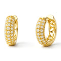 Dome CZ Small Hoop Earrings 0.8 inch, Gold-Tone