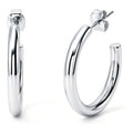Small Hoop Earrings, 1 inch, Silver-tone