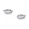 Cable Ear Cuff Cartilage Earrings in Sterling Silver, Rhodium Plated