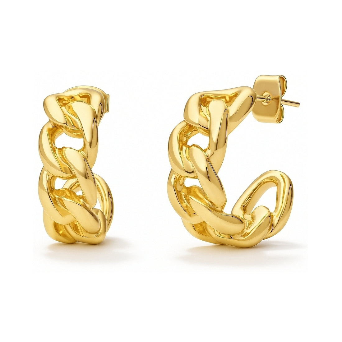 Cable Rope Small Half Hoop Earrings 0.8"
