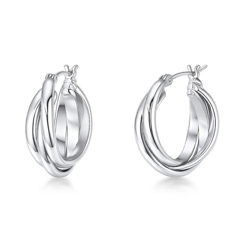 CWWZircons Bling Iced Out Round Cubic Zirconia Large Charm Hoop Earrings for Women Luxury CZ Wedding Bridal Party Jewelry CZ877 - 36 CWWZircons Bling Iced Out Round Cubic Zirconia Large Charm Hoop Earrings for Women Luxury CZ Wedding Bridal Party Jewelry CZ877 - 36