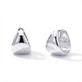 Dome Mini Huggie Earrings 0.5 inch, Rhodium Plated