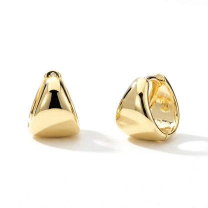 Dome Mini Huggie Earrings Gold Flashed 0.5", 2 Pairs