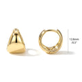 Dome Mini Huggie Earrings 0.5 inch, Gold Flashed