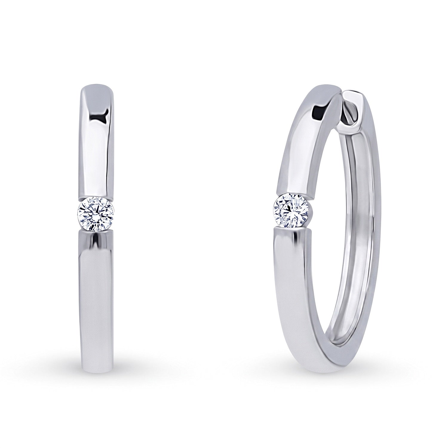 Solitaire CZ Small Hoop Earrings