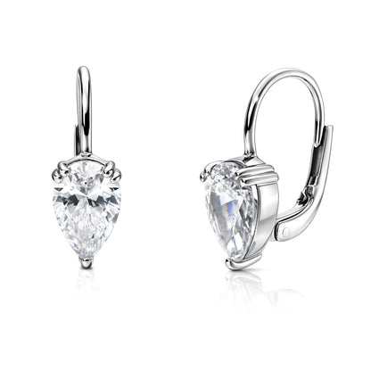 Solitaire CZ Earrings in Gold Flashed Sterling Silver, 2 Pairs