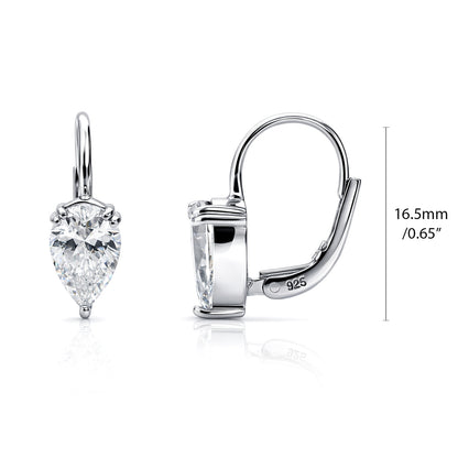 Solitaire CZ Earrings in Gold Flashed Sterling Silver, 2 Pairs