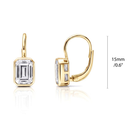 Solitaire CZ Earrings in Gold Flashed Sterling Silver, 2 Pairs